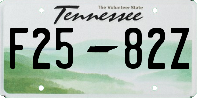 TN license plate F2582Z