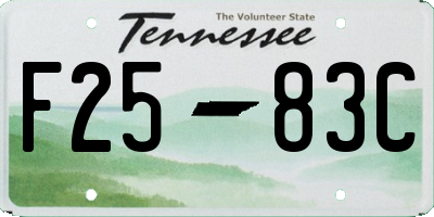 TN license plate F2583C