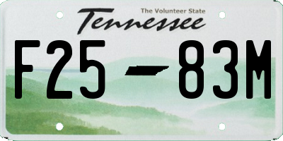 TN license plate F2583M