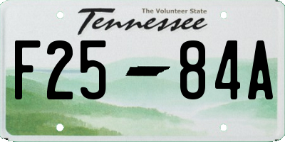 TN license plate F2584A