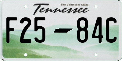 TN license plate F2584C