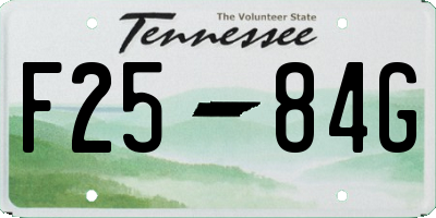 TN license plate F2584G