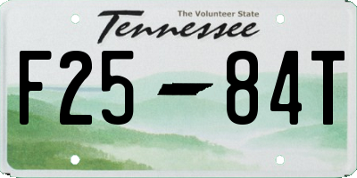 TN license plate F2584T
