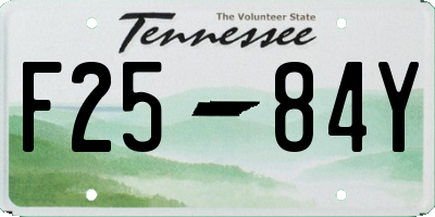 TN license plate F2584Y