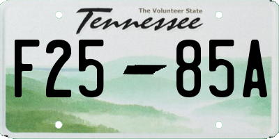 TN license plate F2585A