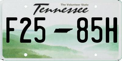 TN license plate F2585H