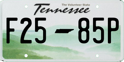 TN license plate F2585P