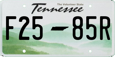 TN license plate F2585R