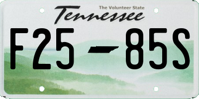 TN license plate F2585S