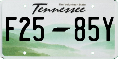 TN license plate F2585Y