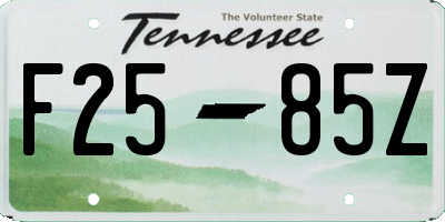 TN license plate F2585Z