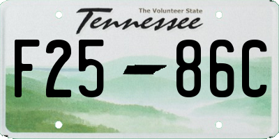 TN license plate F2586C