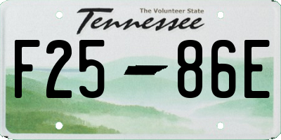 TN license plate F2586E