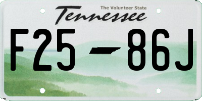 TN license plate F2586J