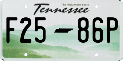 TN license plate F2586P