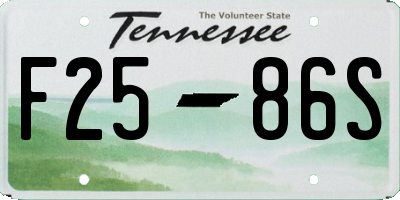 TN license plate F2586S