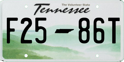 TN license plate F2586T