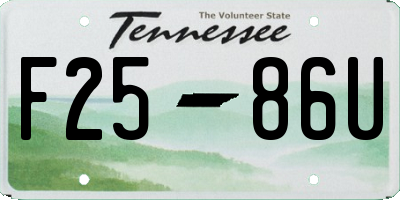 TN license plate F2586U