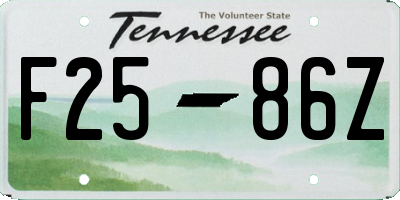 TN license plate F2586Z
