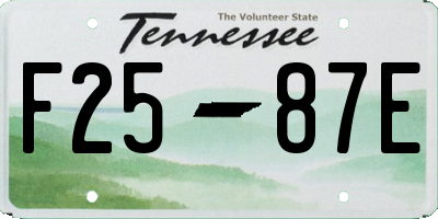 TN license plate F2587E