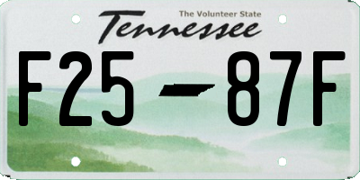 TN license plate F2587F