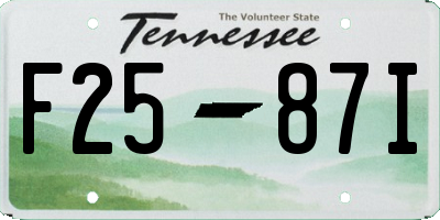 TN license plate F2587I