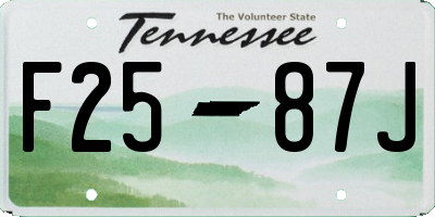 TN license plate F2587J