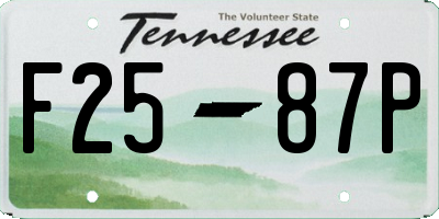 TN license plate F2587P