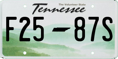 TN license plate F2587S