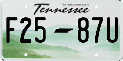 TN license plate F2587U