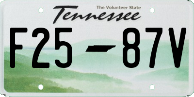 TN license plate F2587V