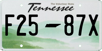 TN license plate F2587X