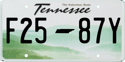 TN license plate F2587Y