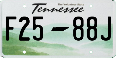 TN license plate F2588J
