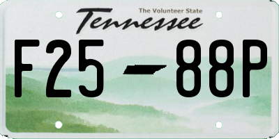 TN license plate F2588P