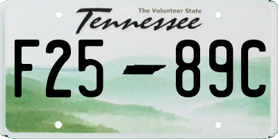 TN license plate F2589C