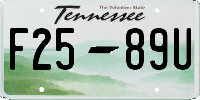 TN license plate F2589U