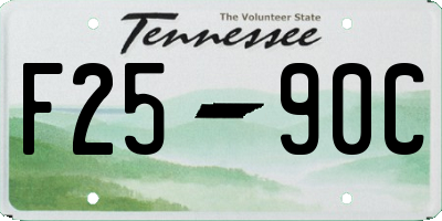 TN license plate F2590C