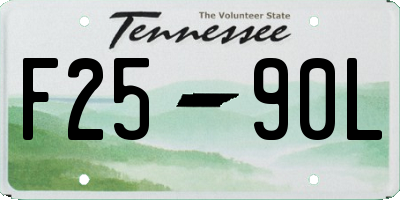 TN license plate F2590L