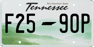 TN license plate F2590P