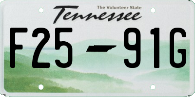 TN license plate F2591G