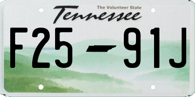 TN license plate F2591J