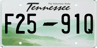 TN license plate F2591Q
