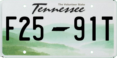 TN license plate F2591T