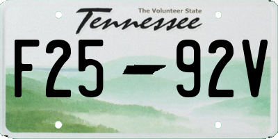 TN license plate F2592V