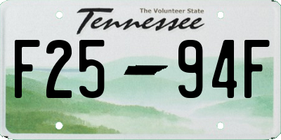 TN license plate F2594F