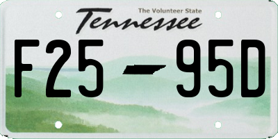 TN license plate F2595D