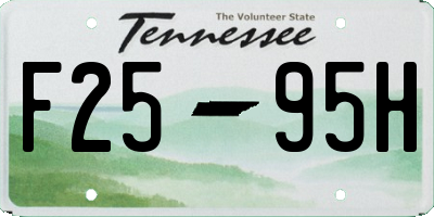 TN license plate F2595H