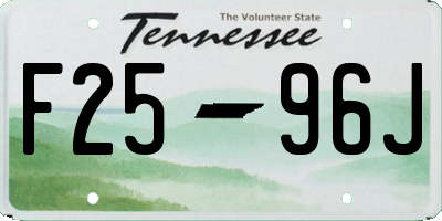 TN license plate F2596J
