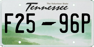 TN license plate F2596P